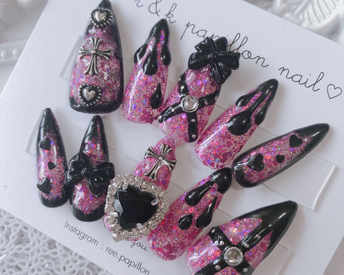 ネイルチップ　痛ネイル　地雷系　派手ネイル　ワンホンネイル　平成女児 ネイルチップ 痛ネイル 地雷系 派手ネイル ワンホンネイル 平成女児