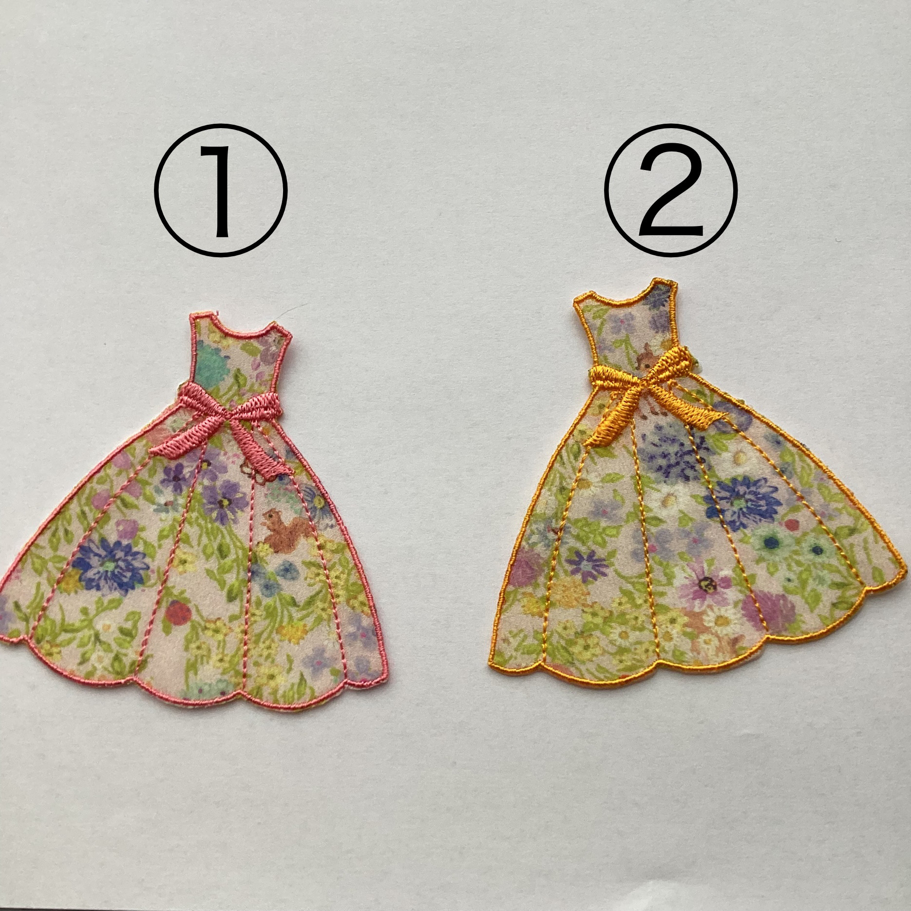 yukiemon生地ドレス刺繍アイロンワッペン1枚 ワッペン