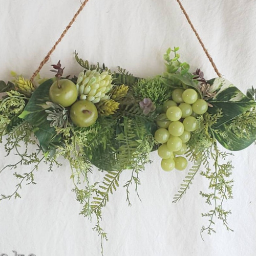 専用＊マスカット&グリーン フェイクスワッグ ナチュラルグリーン