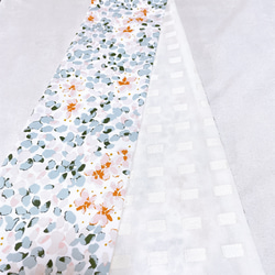 かんたん半衿　リバーシブル　紫陽花のような淡いお花×シフォンオフホワイト 4枚目の画像