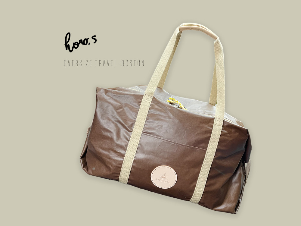 【horo.s】 雨もプールも水遊びも！防水ハーフリネンのビッグボストン　旅行かばん・アウトドア(BB220617)