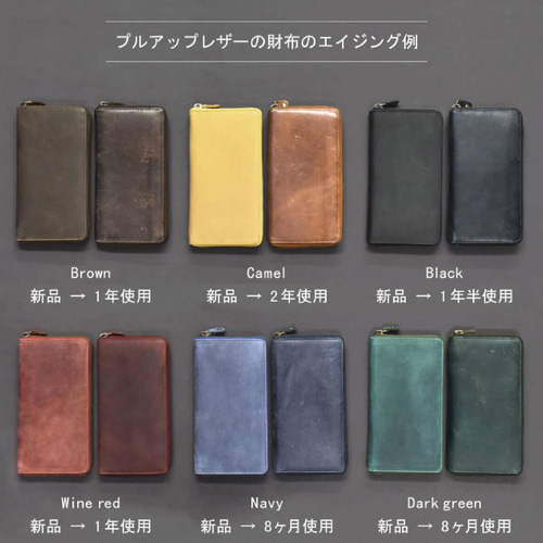 ラウンドファスナーコインケースハーフウォレット プルアップレザー ハンドメイド シュリンクレザー】フルラウンドファスナーコインケース | Sigma