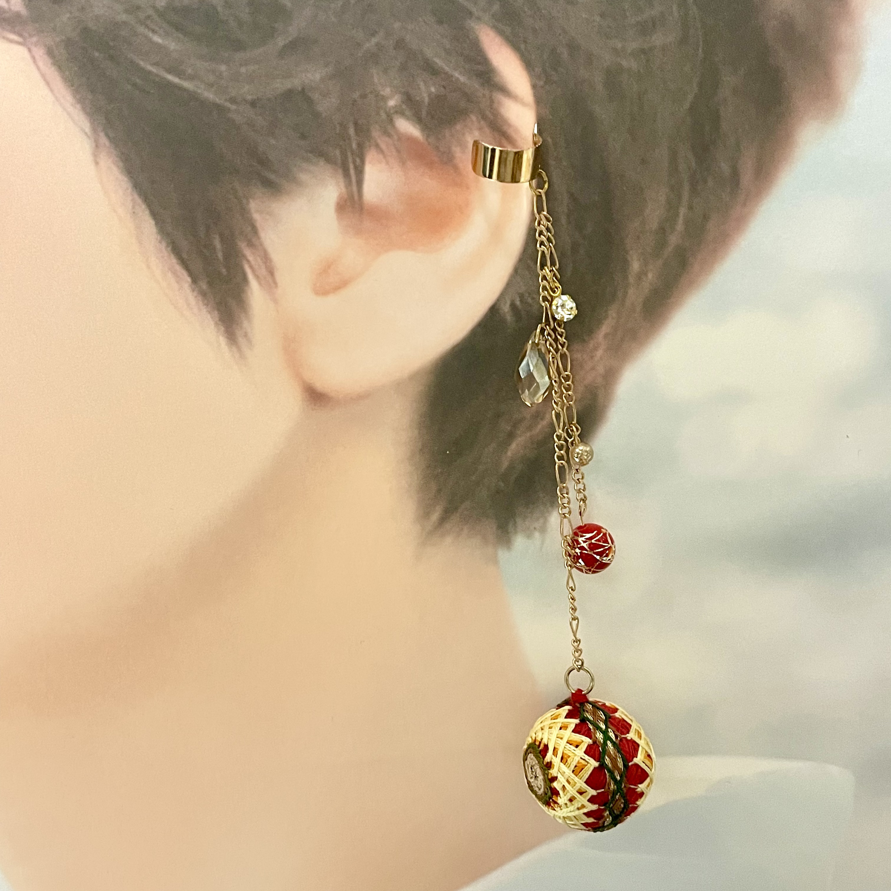 【お好きな毬で制作します】イヤカフ