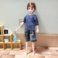 リカちゃん服  花柄ハーフパンツセット d408f17f168d9b37d75b8fb8a55fac