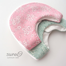 花柄カラー　やわらかスタイ【綿100%】 3枚目の画像