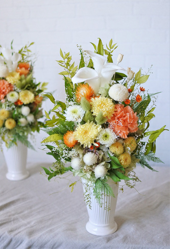 miruku　プリザーブドフラワーの仏花2点(花器なし) 楽天市場】プリザーブドフラワー 仏花 花器なしの通販