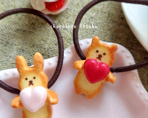 スイカくまさん♡うさぎさん♡ベビーヘアクリップ ヘアゴム ハンドメイド商品 スイカくまさん♡うさぎさん♡ベビーヘアクリップ ヘアゴム