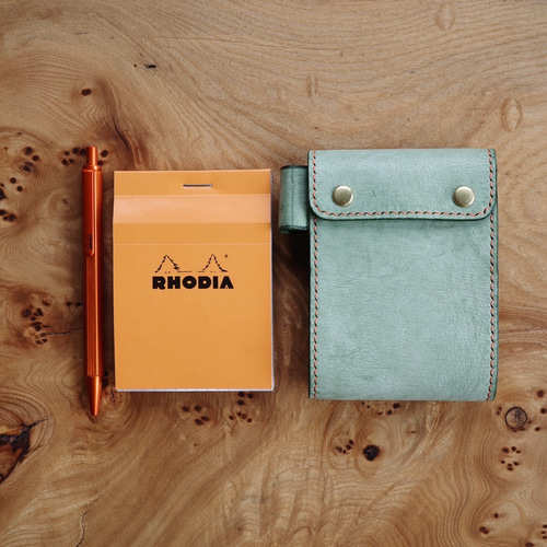 選べるレザーとステッチ】イタリアンレザーのRHODIA ブロックロディア