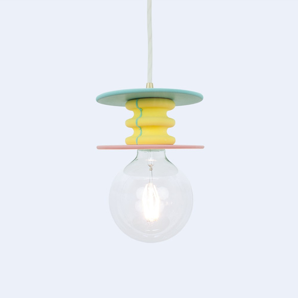 イエローグリーンピンクペンダントランプ Frutti Lamp LED電球有り 5枚目の画像