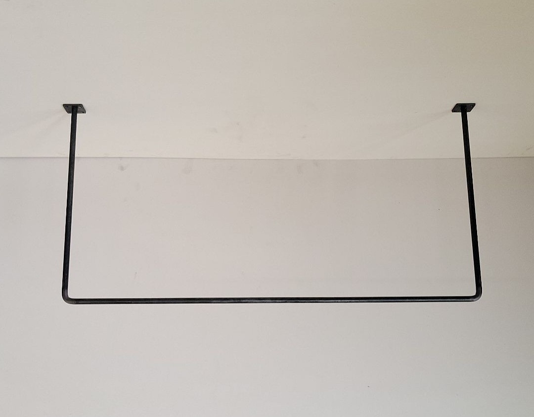 φ13㎜《900×450㎜》ランドリーバー　室内物干し　アイアンバー　洋服掛け 天井ハンガー　おしゃれ　吊り下げ