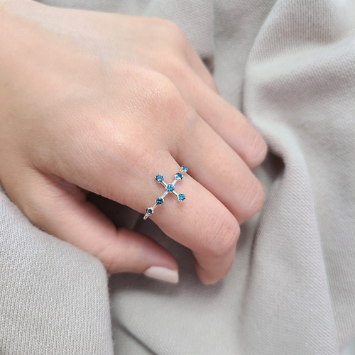 ハンドメイド 指輪 青いトパーズ天然石 スターリングシルバー トルコ製17号 天然石 スイスブルートパーズ シルバーリング 指輪・リング choice