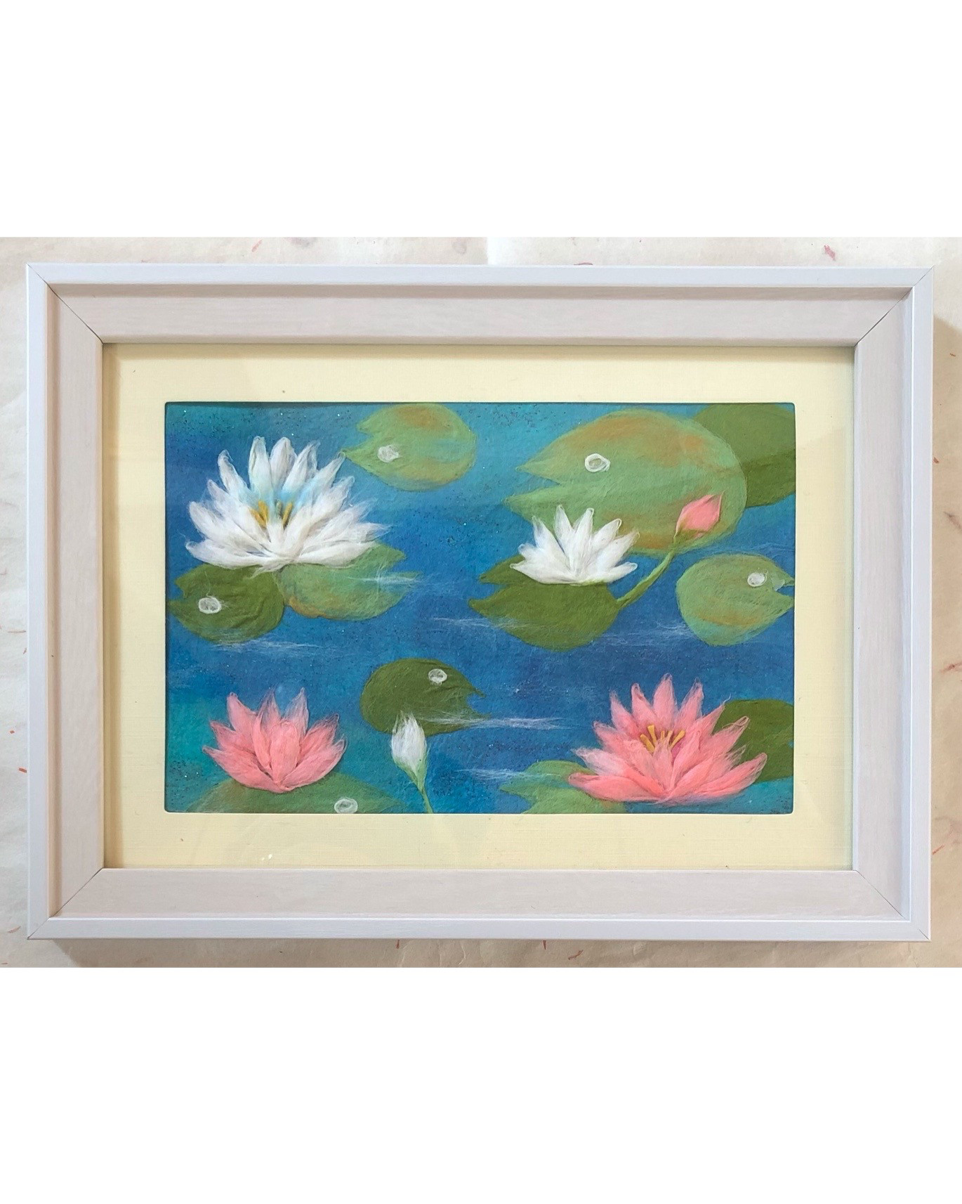 和紙ちぎり絵『睡蓮』葉書サイズ原画 絵画 彩紘工房 通販 和紙ちぎり絵『睡蓮』葉書サイズ原画 絵画 彩紘工房 通販