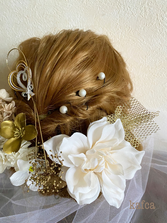 ♡ 和服系列 14 成人儀式髮飾婚禮儀式 Kasumi Kusa 流蘇花頭飾 第3張的照片