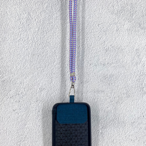 【2022新款】可拆卸手機編織帶迷彩藍紫 第2張的照片