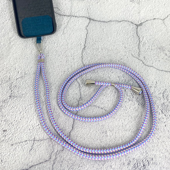 【2022新款】可拆卸手機編織帶迷彩藍紫 第1張的照片