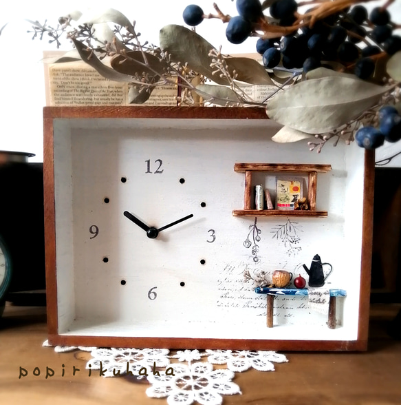 New✨心穏やかにさせてくれる☕置き時計️　インテリア雑貨・カフェ・スワッグ・母の日ギフト・木製・プレゼント・新築祝い 1枚目の画像