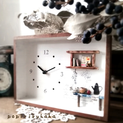 New✨心穏やかにさせてくれる☕置き時計️　インテリア雑貨・カフェ・スワッグ・母の日ギフト・木製・プレゼント・新築祝い 2枚目の画像