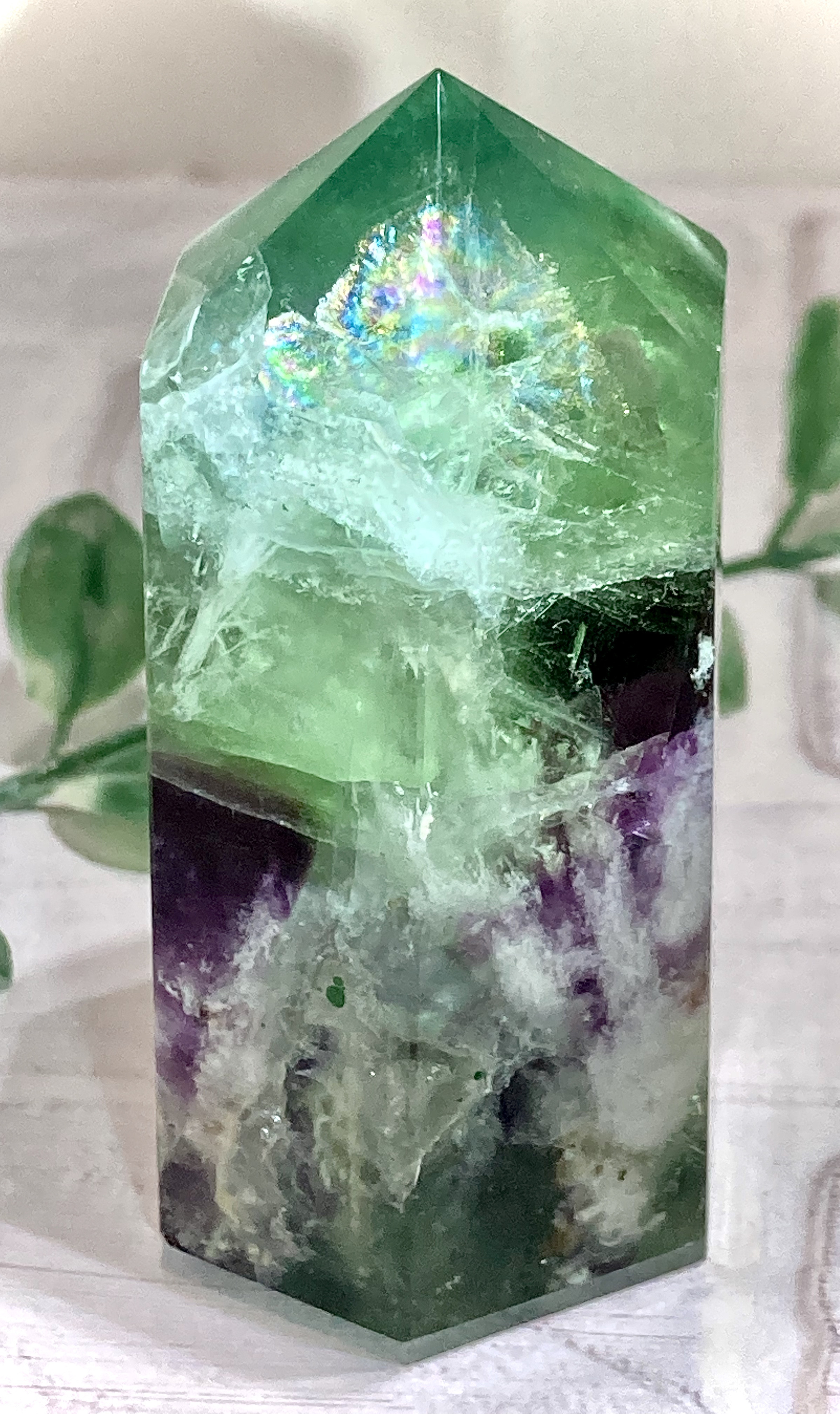 エンジェルフェザー✿*:・　フローライト　マルチカラー　蛍石　ポイント