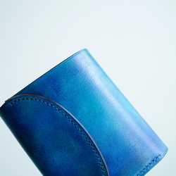 flap mini wallet [ Blue gradation ] ミニ財布 コンパクトウォレット パティーヌ 3枚目の画像