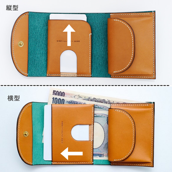 flap mini wallet [ Blue gradation ] ミニ財布 コンパクトウォレット パティーヌ 2枚目の画像