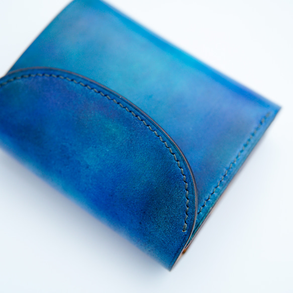 flap mini wallet [ Blue gradation ] ミニ財布 コンパクトウォレット パティーヌ 8枚目の画像