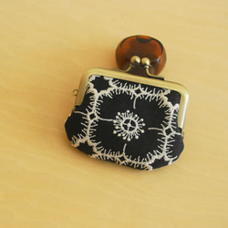 専用　ミナペルホネン　タンバリンdopブラック　親子がま口　ハンドメイド♪ ミナペルホネン【タンバリン dop】グレー☆親子がま口 長財布