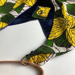 ［ラスト一点]レトロな花/African print × Real leather Folding bag 3枚目の画像