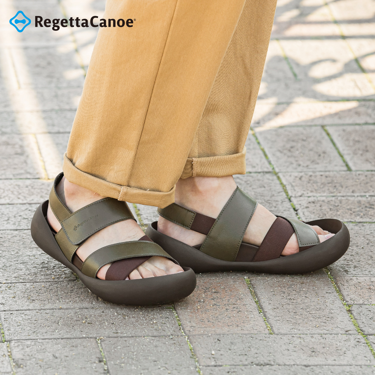 メンズビッグフットライト クロスベルトサンダル RegettaCanoe -リゲッタカヌー- CJMB-2502a