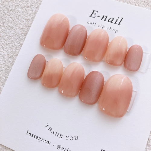 桃ネイル♡ ネイルチップ ニュアンス 夏ネイル ピンク シンプル 大人