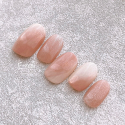 粉紅果子露♡指甲尖 Nuance 夏季指甲粉色簡約成人可愛桃子指甲 第2張的照片
