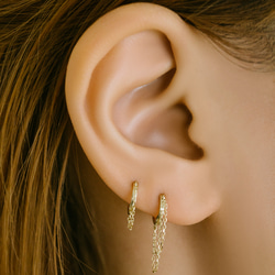 14K金 ゴールド 耳 鼻 軟骨 ニップル ヘリックス トラガス メンズ レディース フープ ピアス リング イヤリン 17枚目の画像