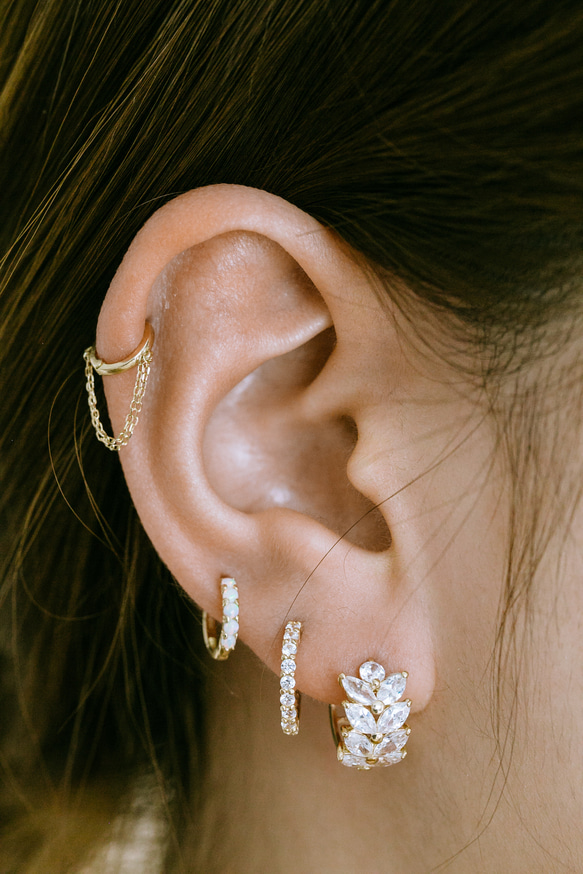 14K金 ゴールド 耳 鼻 軟骨 ニップル ヘリックス トラガス メンズ レディース フープ ピアス リング イヤリン 11枚目の画像