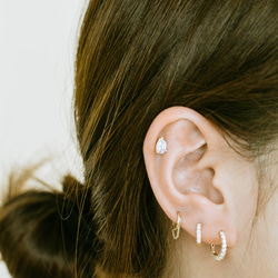 14K金 ゴールド 耳 鼻 軟骨 ニップル ヘリックス トラガス メンズ レディース フープ ピアス リング イヤリン 10枚目の画像