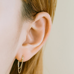 14K金 ゴールド 耳 鼻 軟骨 ニップル ヘリックス トラガス メンズ レディース フープ ピアス リング イヤリン 14枚目の画像