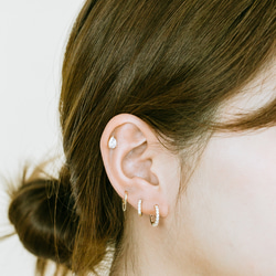 14K金 ゴールド 耳 鼻 軟骨 ニップル ヘリックス トラガス メンズ レディース フープ ピアス リング イヤリン 6枚目の画像