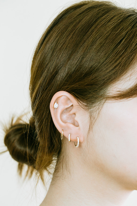 14K金 ゴールド 耳 鼻 軟骨 ニップル ヘリックス トラガス メンズ レディース フープ ピアス リング イヤリン 6枚目の画像