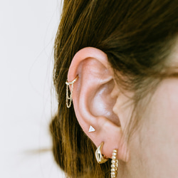 14K金 ゴールド 耳 鼻 軟骨 ニップル ヘリックス トラガス メンズ レディース フープ ピアス リング イヤリン 8枚目の画像