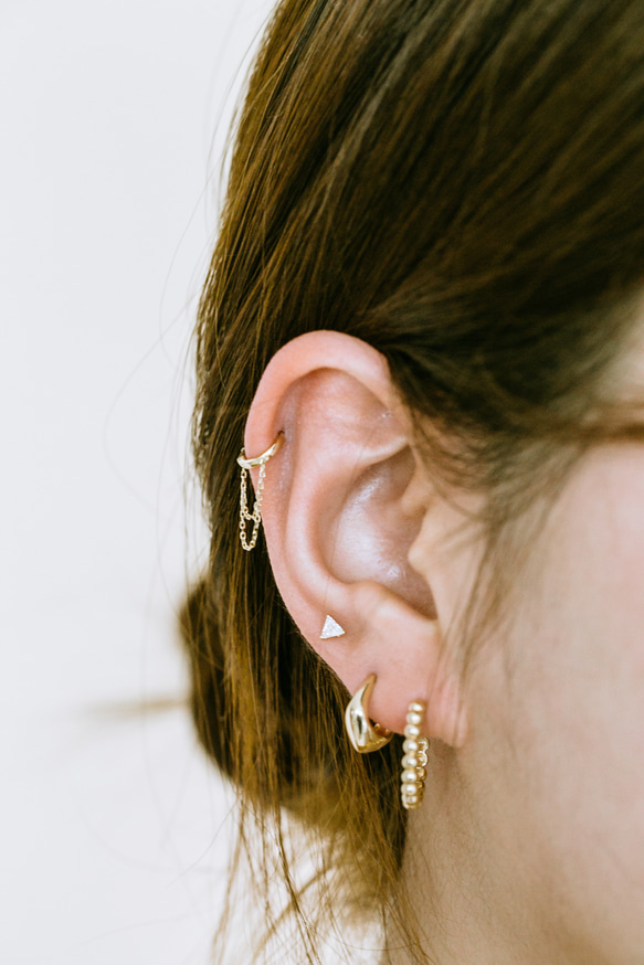 14K金 ゴールド 耳 鼻 軟骨 ニップル ヘリックス トラガス メンズ レディース フープ ピアス リング イヤリン 8枚目の画像