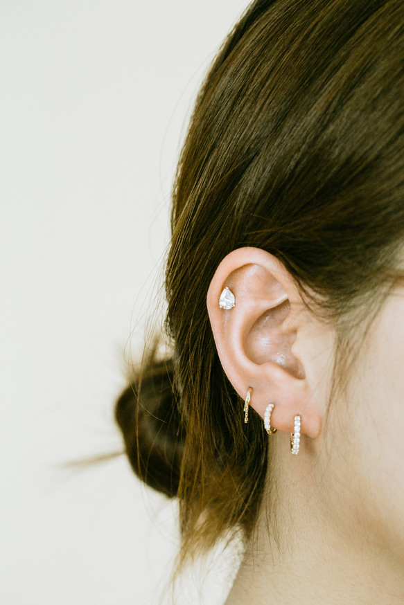 14K金 ゴールド 耳 鼻 軟骨 ニップル ヘリックス トラガス メンズ レディース フープ ピアス リング イヤリン 7枚目の画像