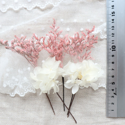 【New！】白×ピンクパープル系ロゼカラーのヘッドドレス　ヘッドパーツ 9枚目の画像
