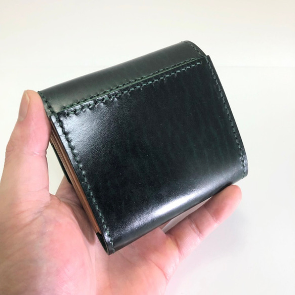 『コンパクトで可愛い』ハーフギャルソンウォレット　ルガトー(緑) オプションでご選択下さい