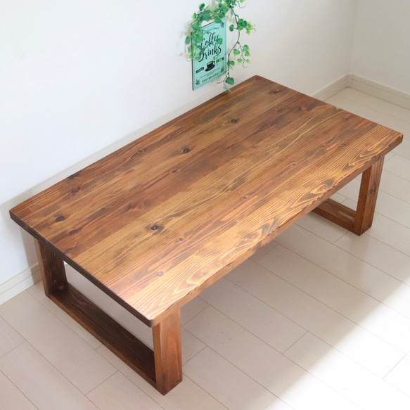 無垢ローテーブル サイズ、カラーをカスタム可能！天然木 コーヒーテーブル リビングテーブル 勉強机 ミシン台 机 8枚目の画像