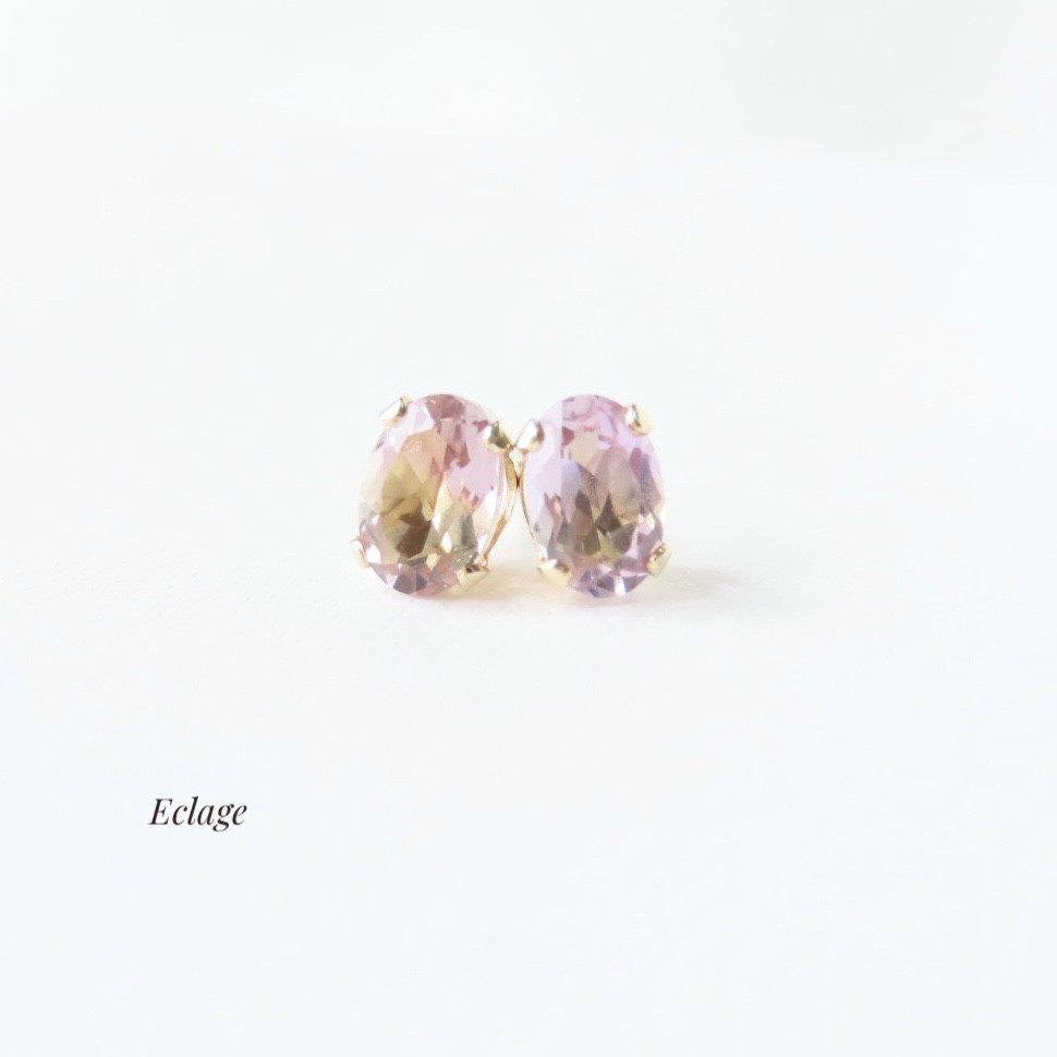 〈14kgf〉アメトリンのオーバルカットピアス