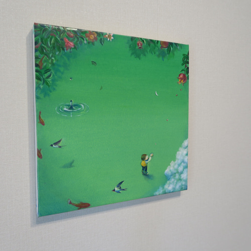 オーダーメイド油彩原画＊優しい油絵F4号 空 海 ブルー 癒し 優しい