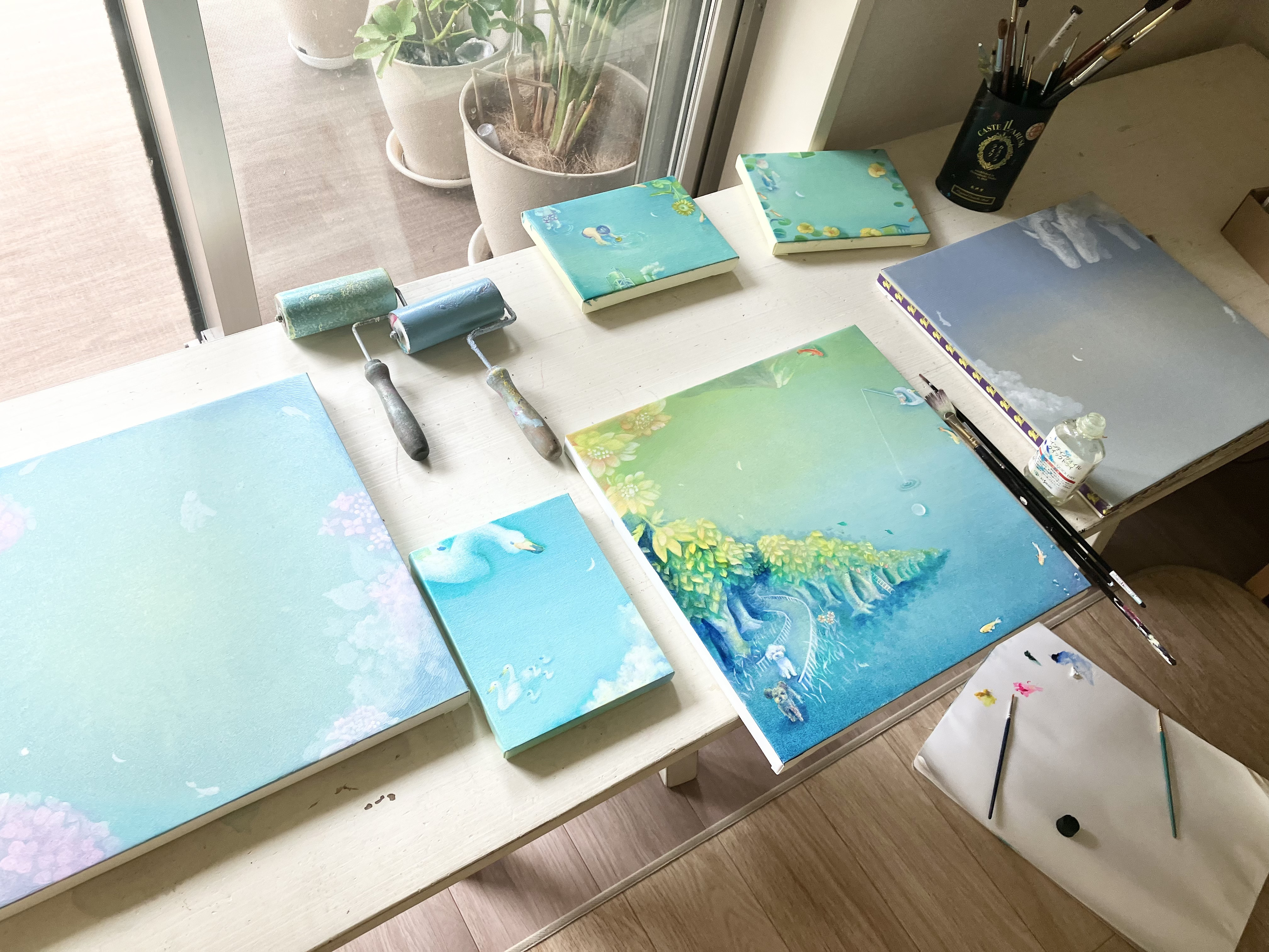 油彩　優しい海 油彩 優しい海 油彩優しい海