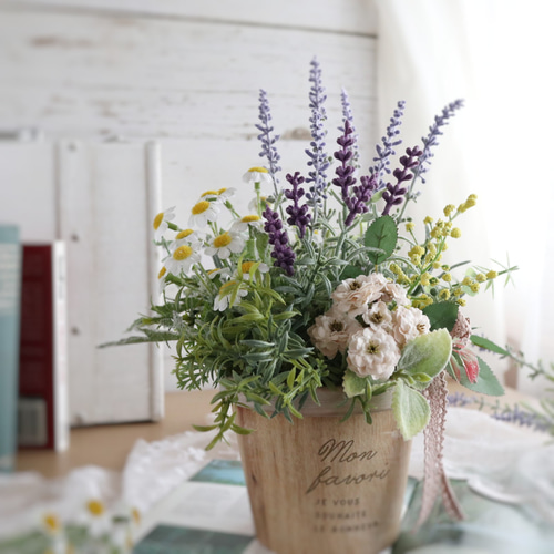 HERB ハーブのアレンジメント ❁ ラベンダー ナチュラル 木製