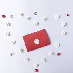 ✳︎組み立ていらず✳︎パーツつき　レター型  サプライズボックス　赤×白×シルバー 3枚目の画像