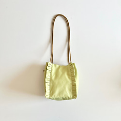 【受注生産】 斜めがけにも！2way canvas mini bag （ピスタチオ） 5枚目の画像