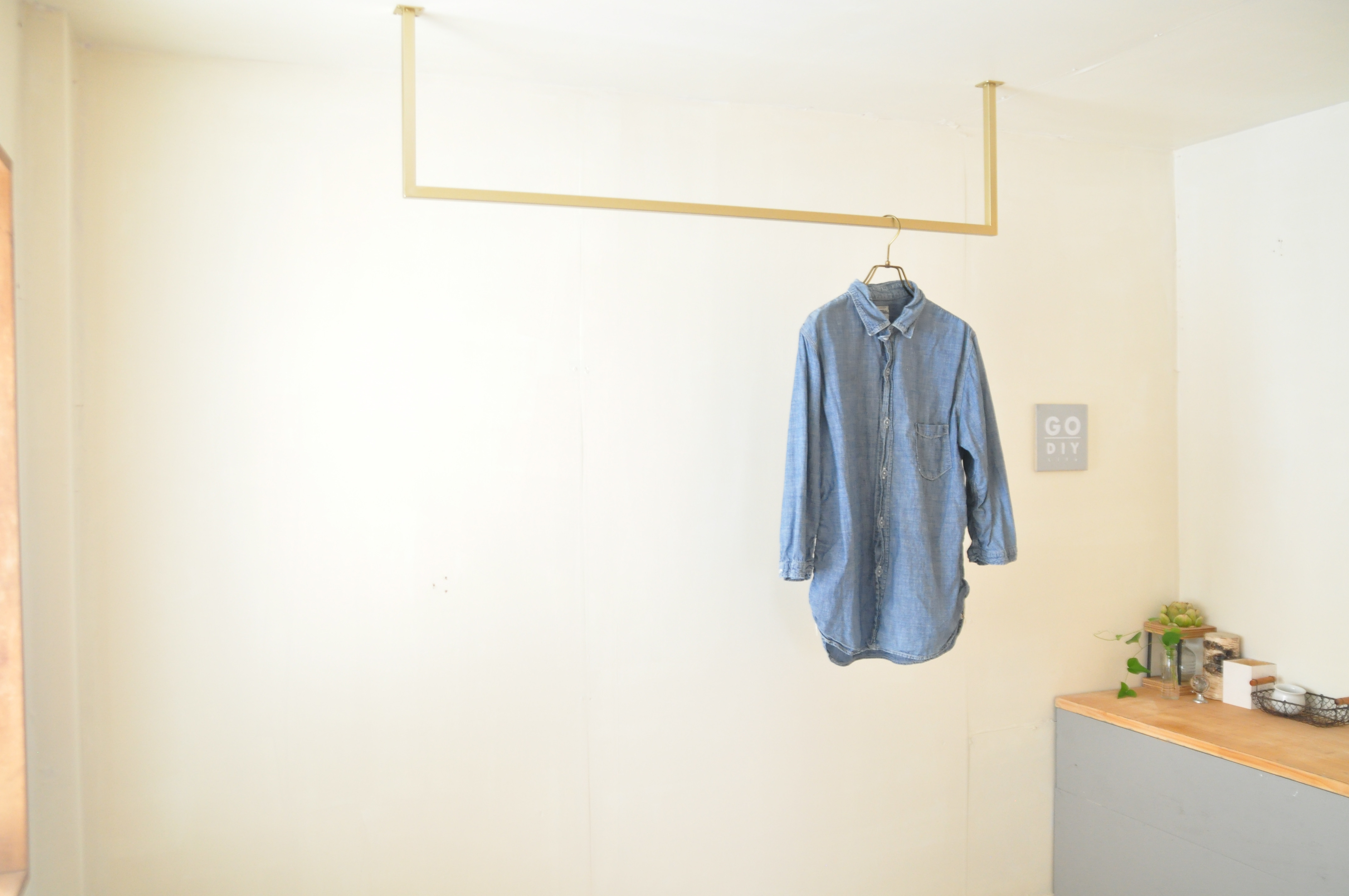 ランドリー ルーム ハンガーラック （スクエア ゴールド）