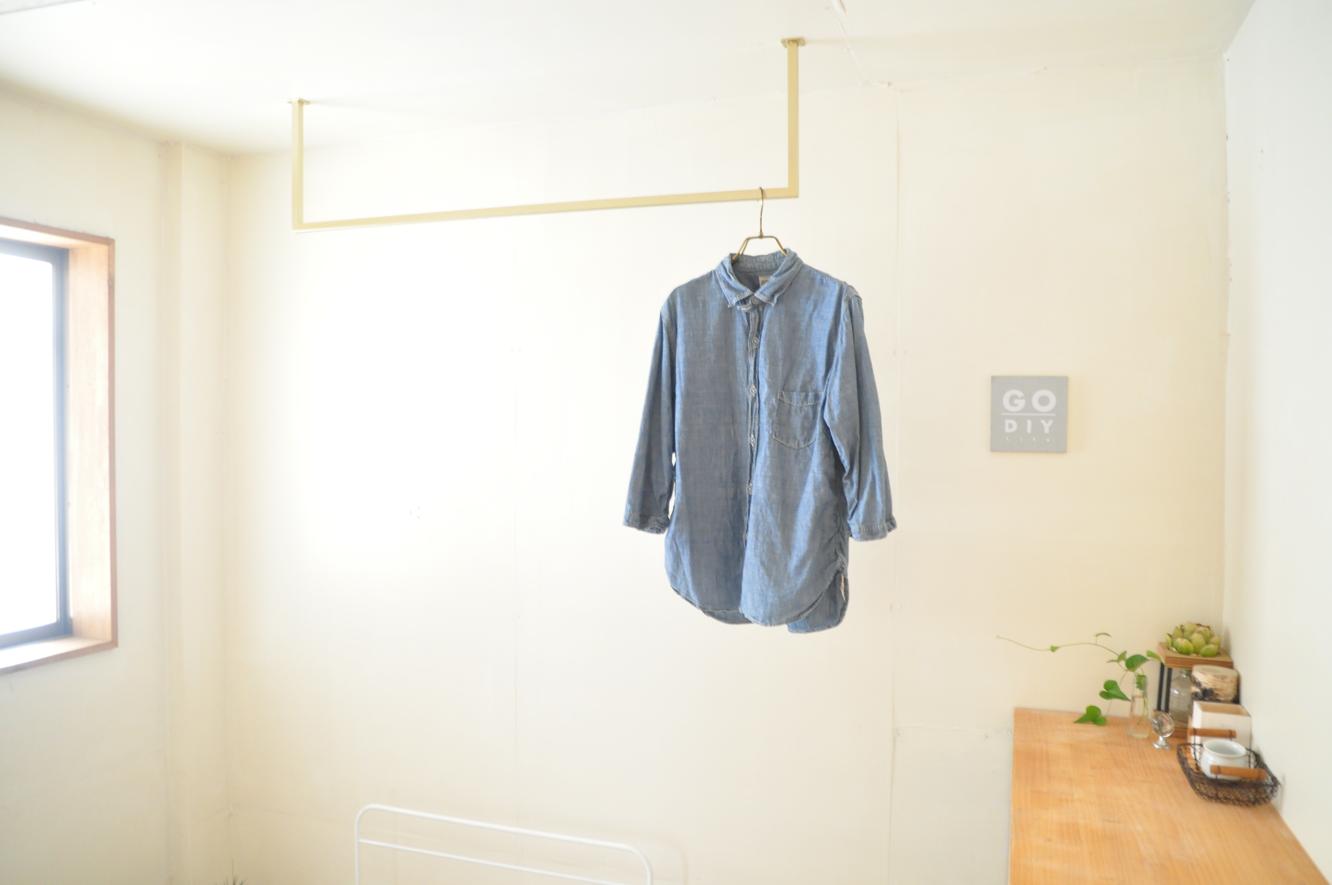 ランドリー ルーム ハンガーラック （スクエア ゴールド）